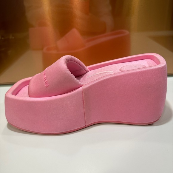 Alexander Wang Taji Platform Slides Size 38 Neon Bubblegum - Picture 8 of 16